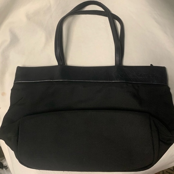 Tumi Tote Shoulder Bag Ballistic Nylon Leather Travel Carry On Black 4362D3 - Picture 10 of 16